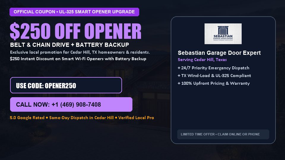 Sebastian Garage Door Expert $250 OFF Premium LiftMaster Opener Installation